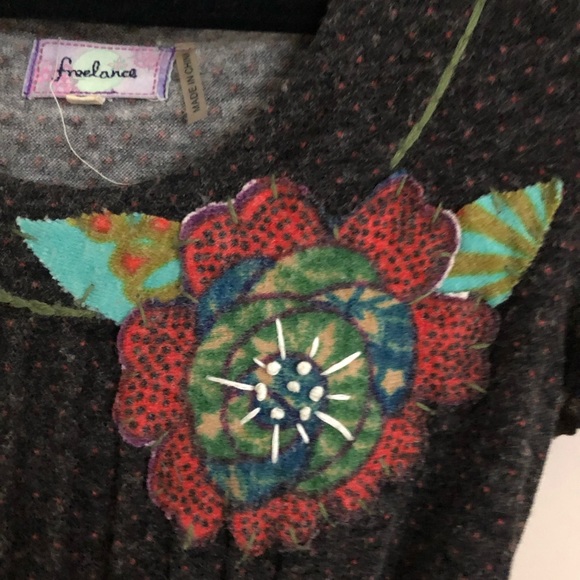 Vintage Anthropologie wool applique midi dress - Picture 4 of 4